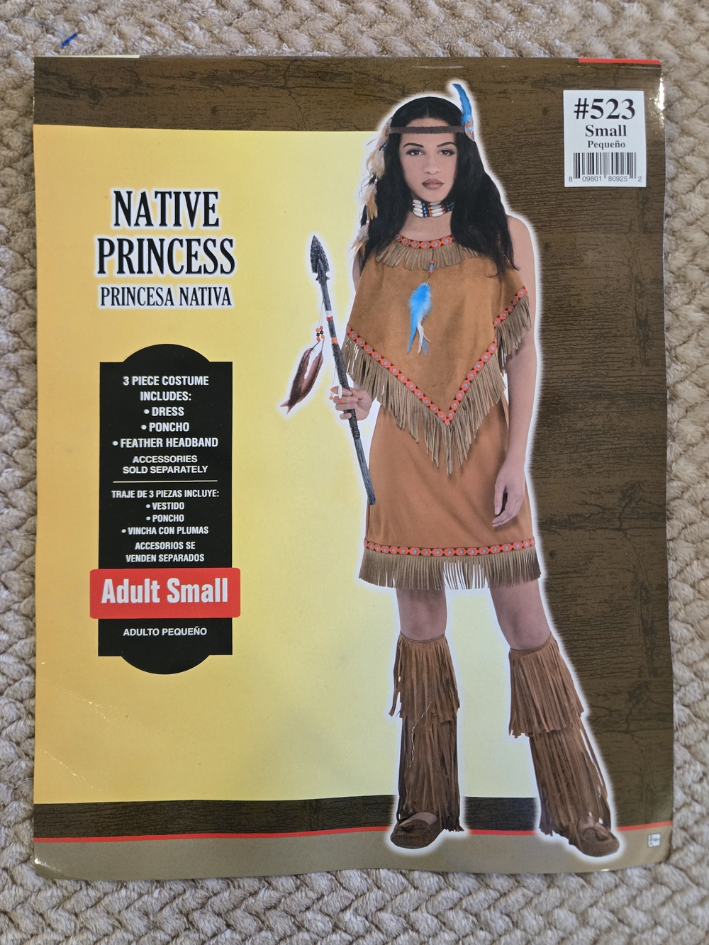 Native Princess 3 Piece Costume Women’s Small 2-4